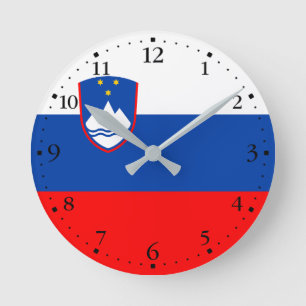 Slovenien Flagga Rund Klocka