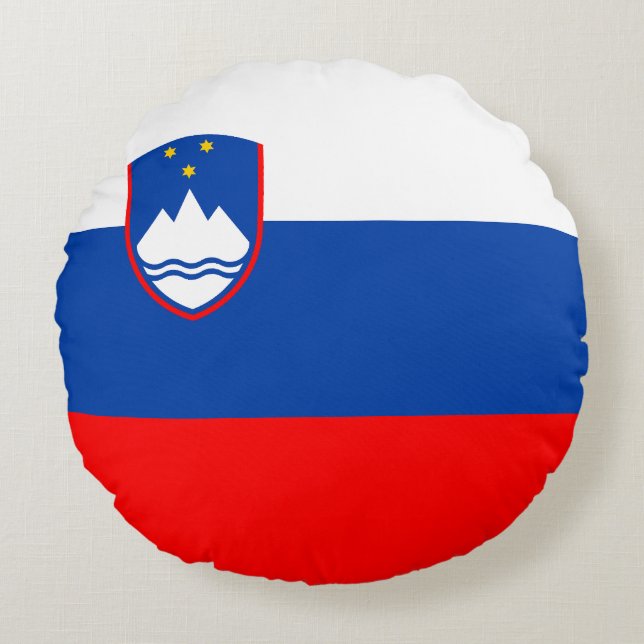 Slovenien flagga rund kudde (Framsidan)