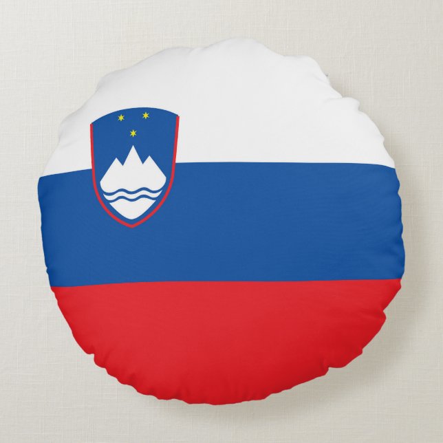Slovenien flagga rund kudde (Baksidan)