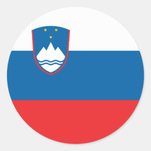 Slovenien flagga runt klistermärke