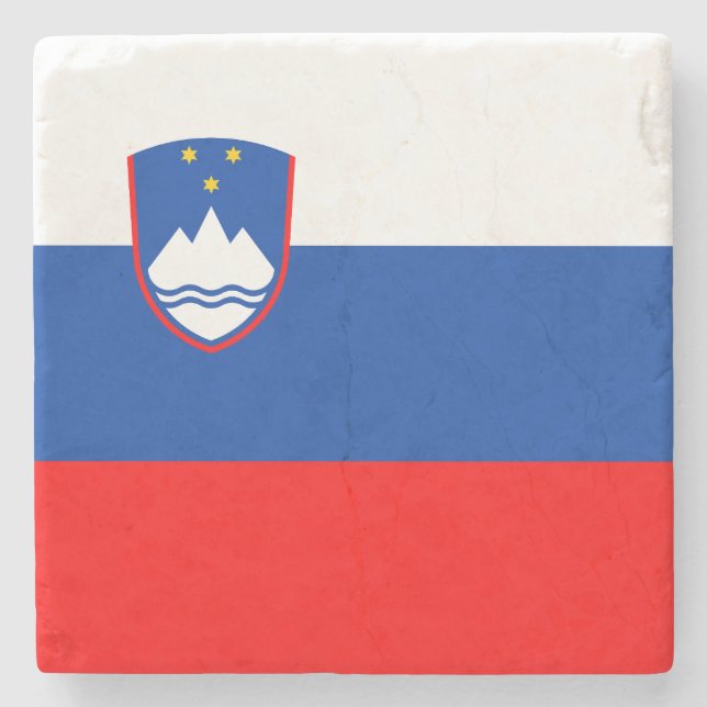 Slovenien Flagga Stenunderlägg (Framsidan)