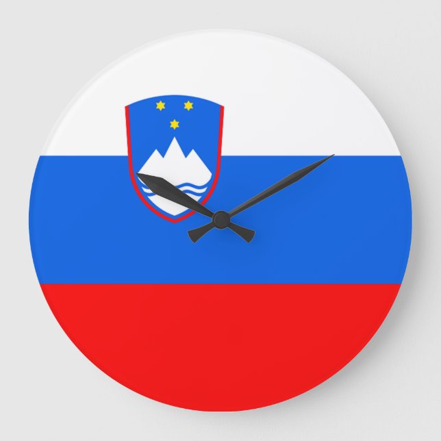 Slovenien Flagga Stor Klocka (Framsida)