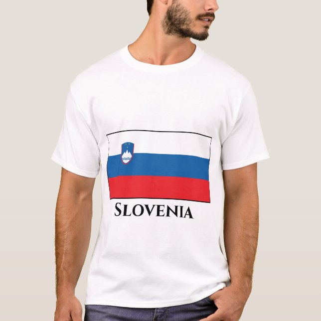 Slovenien Flagga T Shirt (Framsida)