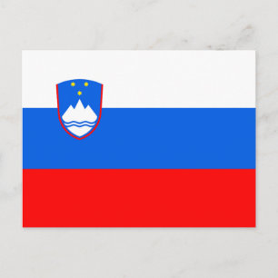 Slovenien Flagga Vykort