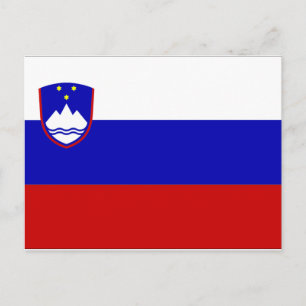 Slovenien Flagga Vykort