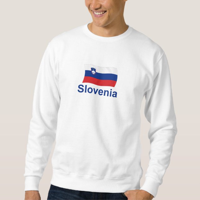Slovenien flagga - w/inscription långärmad tröja (Framsida)