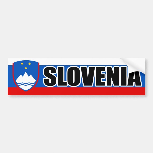 Slovenien flaggabaner bildekal (Framsidan)