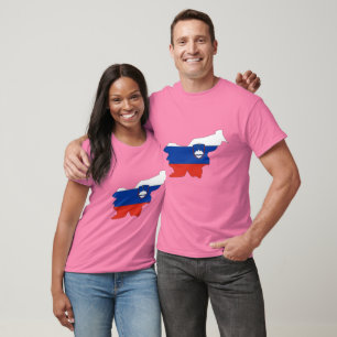 Slovenien flaggakarta tee shirt