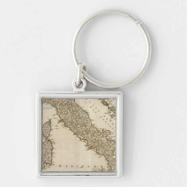 Slovenien Fyrkantig Silverfärgad Nyckelring (Framsidan)