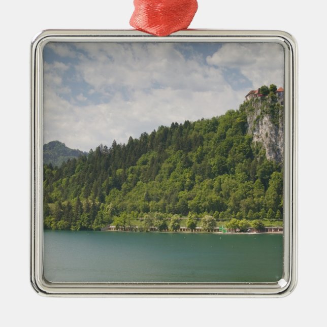SLOVENIEN, GORENJSKA, Bled: Bleds slott & Julgransprydnad Metall (Framsidan)