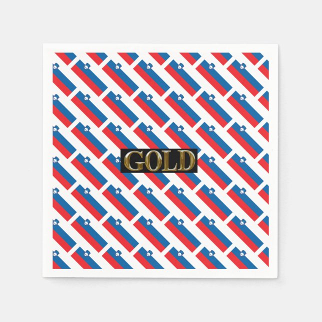 SLOVENIEN GULD PAPPERSSERVETT (Framsidan)