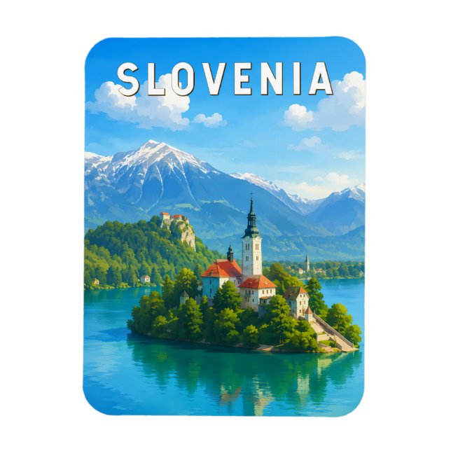 Slovenien Illustration Resa Konst Vintage Magnet (Vertikal)