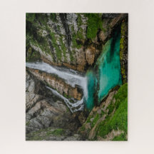 Slovenien Jigszawa Puzzle - Savica-vattenfallet