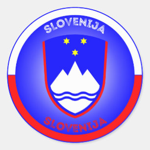 Slovenien kulturarvsemblem runt klistermärke