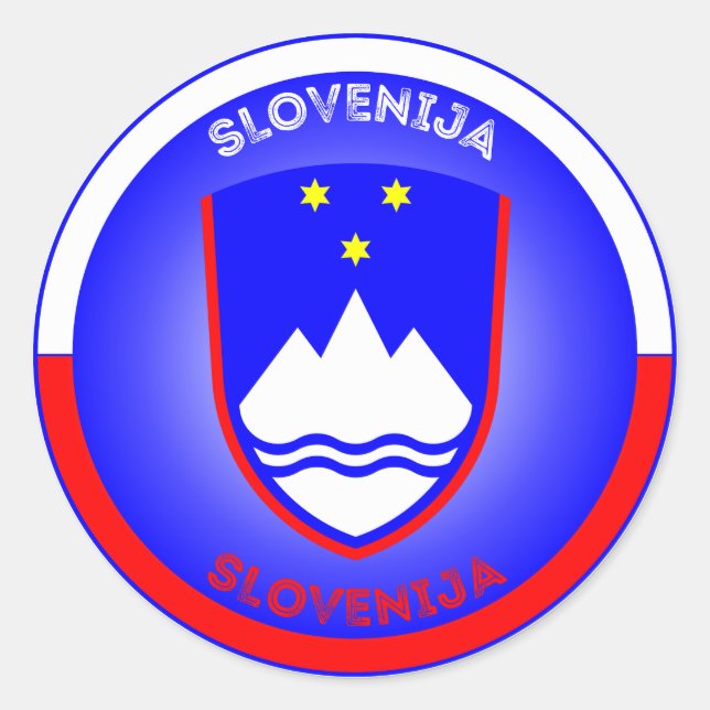 Slovenien kulturarvsemblem runt klistermärke (Framsida)