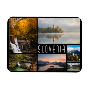 Slovenien landskap collage reser fotoet magnet