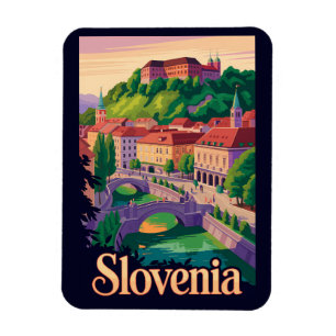 Slovenien Ljubljana bro illustration resa konst Magnet