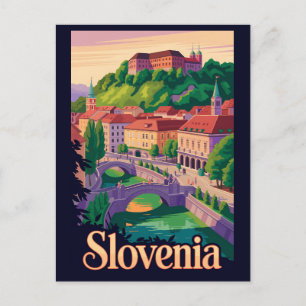 Slovenien Ljubljana bro illustration resa konst Vykort
