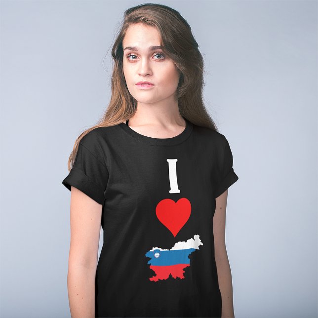 Slovenien Lodrät I Kärlek Slovenska Flagga-kvinnor T Shirt (Skapare uppladdad)