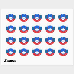 Slovenien och slovenska flagga, helgdag/idrott runt klistermärke