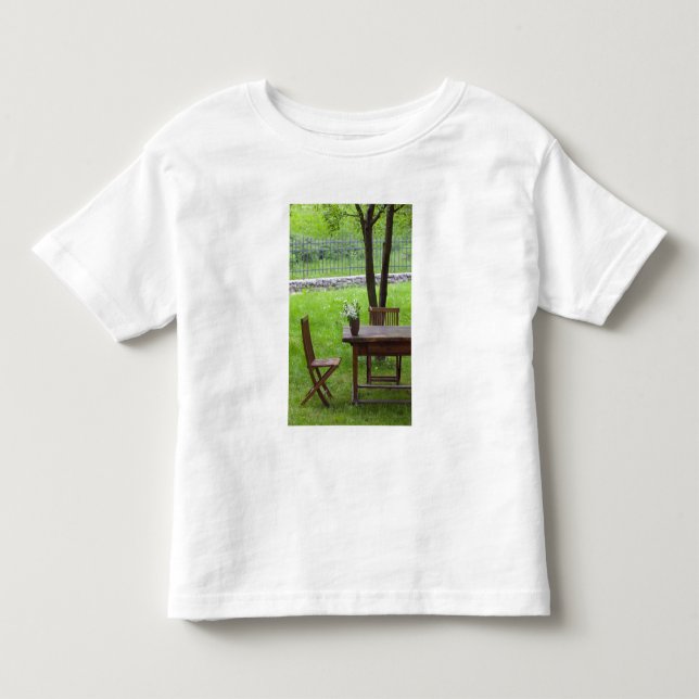 SLOVENIEN, PRIMORSKA, Spodnja Idrija: Bord på Tee Shirt (Framsida)