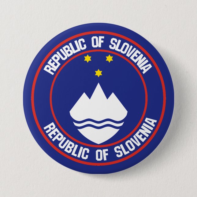 Slovenien Round Emblem Knapp (Framsida)