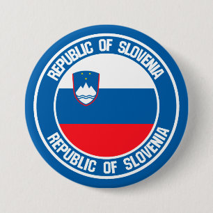 Slovenien Round Emblem Knapp