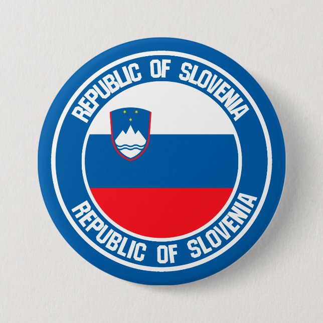 Slovenien Round Emblem Knapp (Framsida)