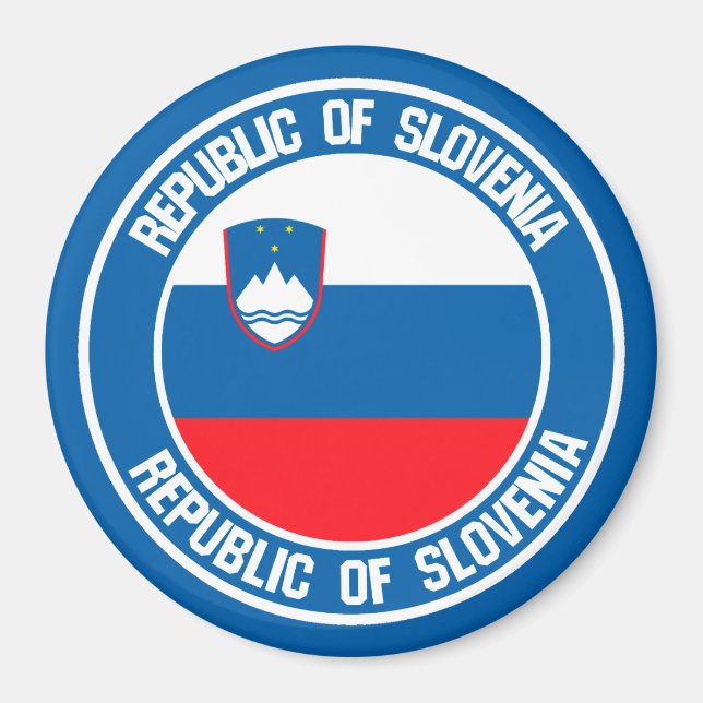 Slovenien Round Emblem Magnet (Framsidan)