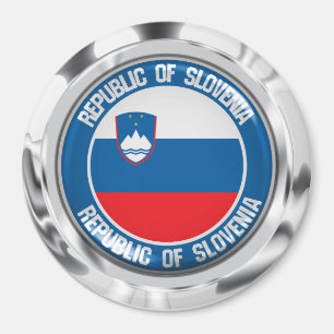 Slovenien Round Emblem Magnet