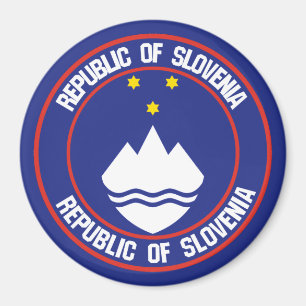 Slovenien Round Emblem Magnet