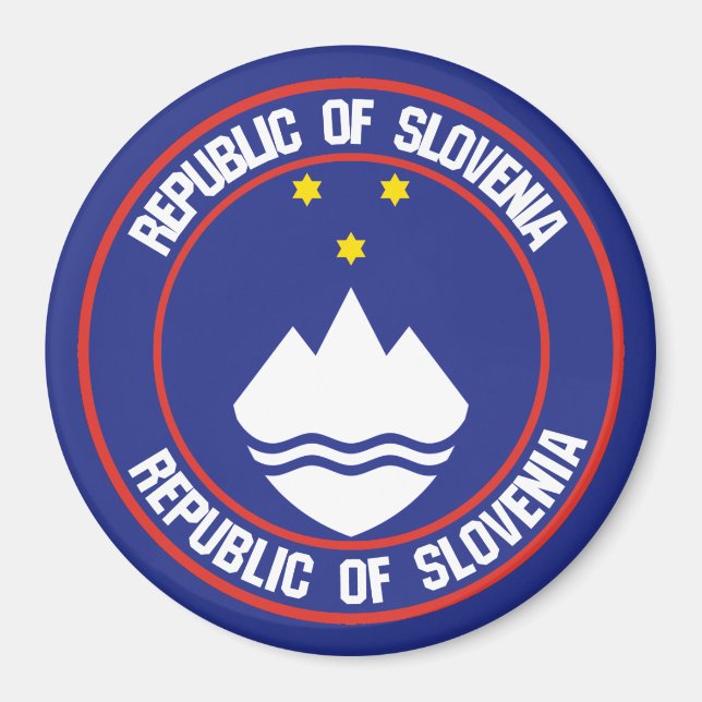 Slovenien Round Emblem Magnet (Framsidan)