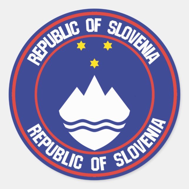 Slovenien Round Emblem Runt Klistermärke (Framsida)