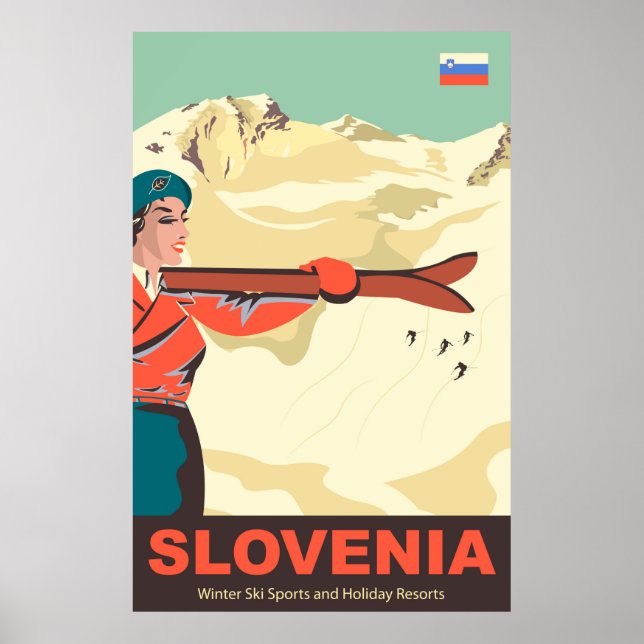 Slovenien Ski Springa Poster (Framsidan)