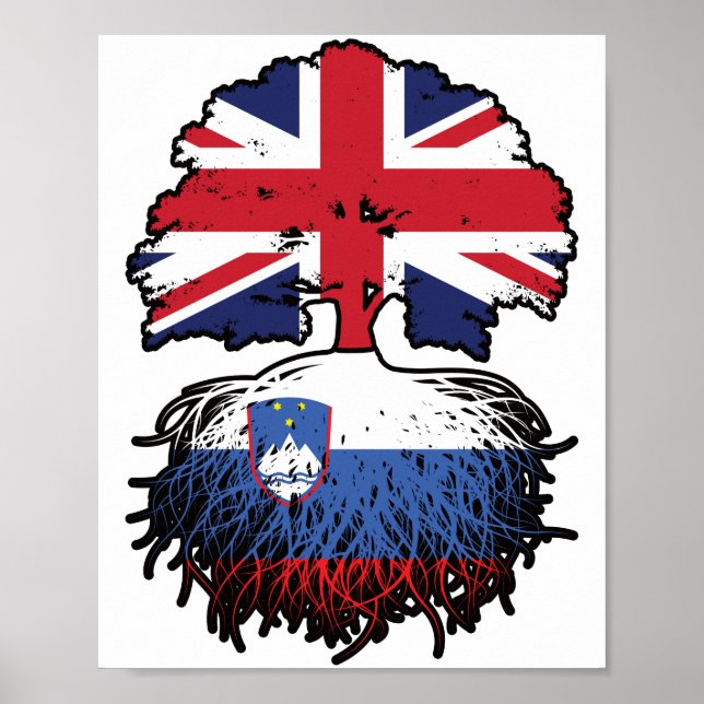 Slovenien Slovenska brittiska Storbritannien, Stor Poster (Framsidan)