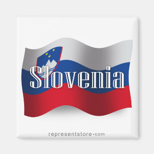 Slovenien som vinkar flagga magnet