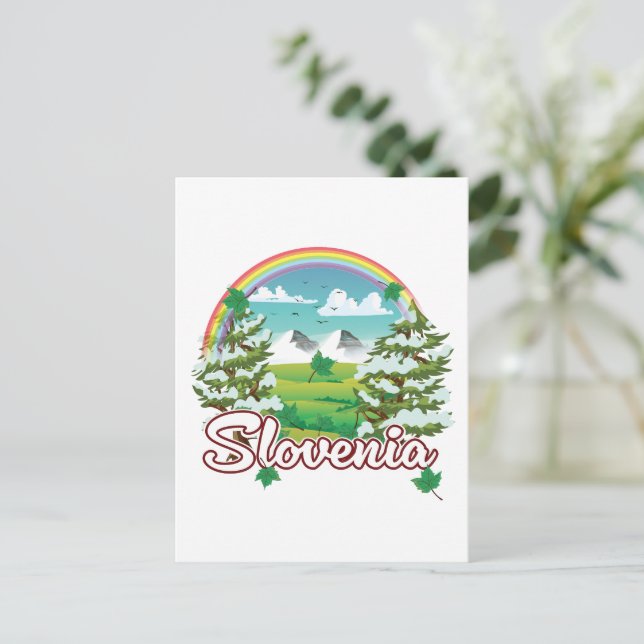 Slovenien Travel logotyp Inbjudan Vykort (Stående Fram)