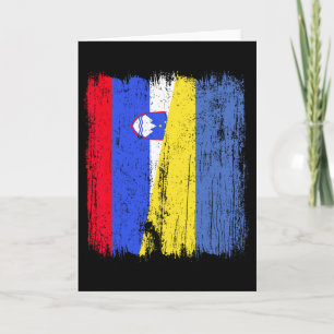 Slovenien Ukraina Halv Flagga Slovensk Ukrainsk Ku Kort