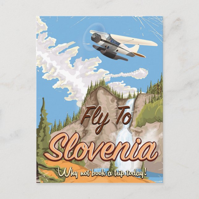 Slovenien Vintage resemålning affisch Vykort (Framsida)