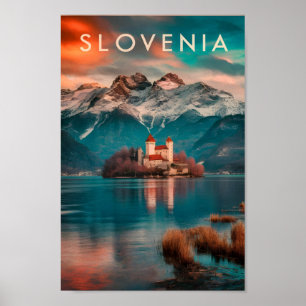 Sloveniens Berömd Travel Ställe Poster
