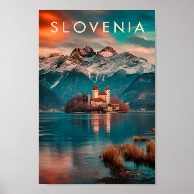 Sloveniens Berömd Travel Ställe Poster (Framsidan)