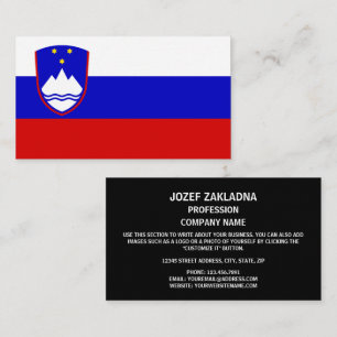 Sloveniens Flagga & Jacka av Arm, Sloveniens Flagg Visitkort