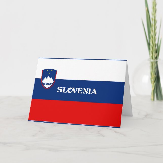 Sloveniens flagga kort (Framsida)