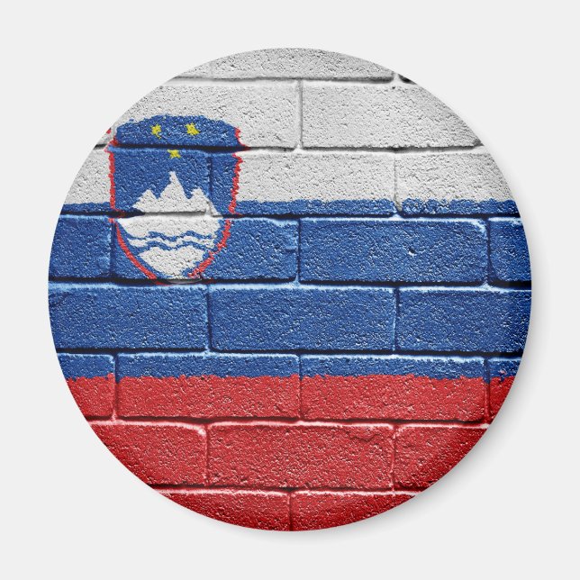 Sloveniens flagga magnet (Framsidan)