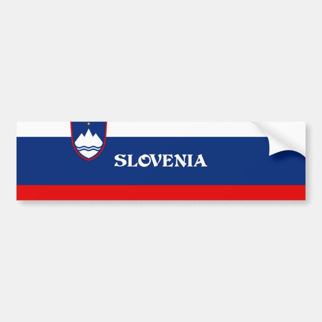 Sloveniens flagga, märkt bildekal (Framsidan)