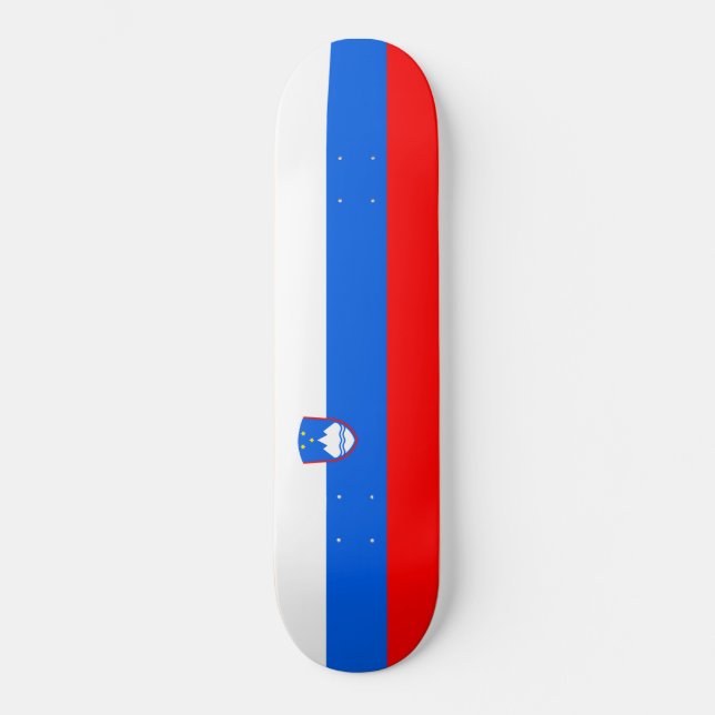 Sloveniens flagga mini skateboard bräda 18,5 cm (Framsida)