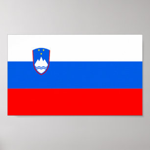 Sloveniens Flagga Poster