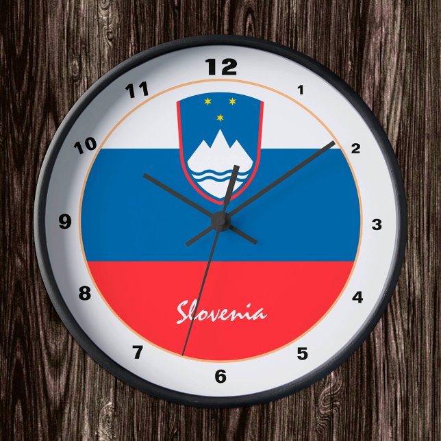 Sloveniens Flagga & Sloveniens trendig hem/design Rund Klocka (Skapare uppladdad)