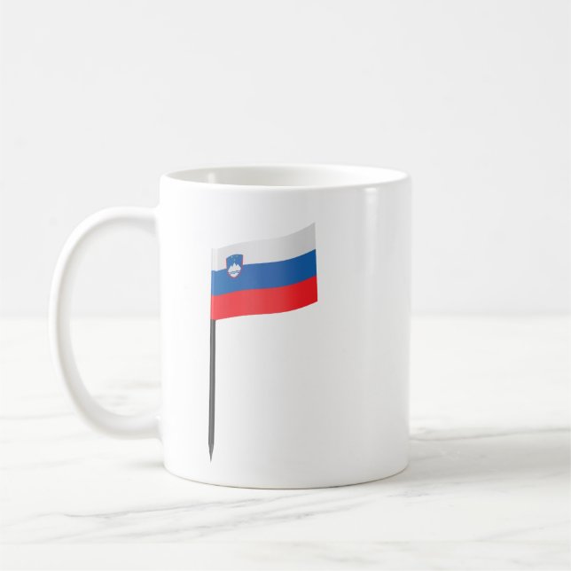 Sloveniens flagga-tandkräppare kaffemugg (Vänster)