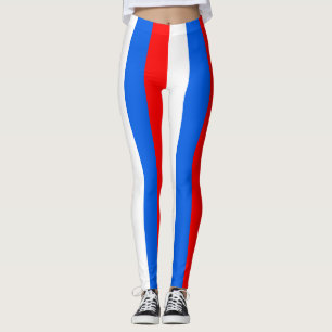 Sloveniens nationella Flagga Färg-Lodrät strimlat Leggings